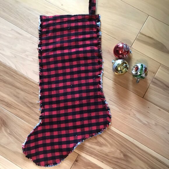 Handmade Christmas Stocking w/Pocket, Country Farmhouse Rustic Pickup Truck - Picture 3 of 9